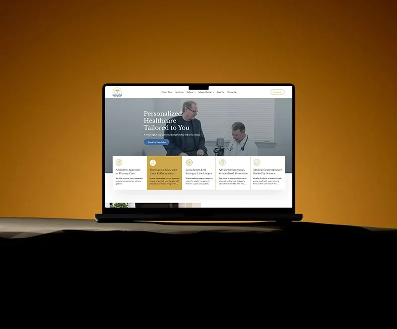Garduno Family Medicine website concept displayed on a laptop