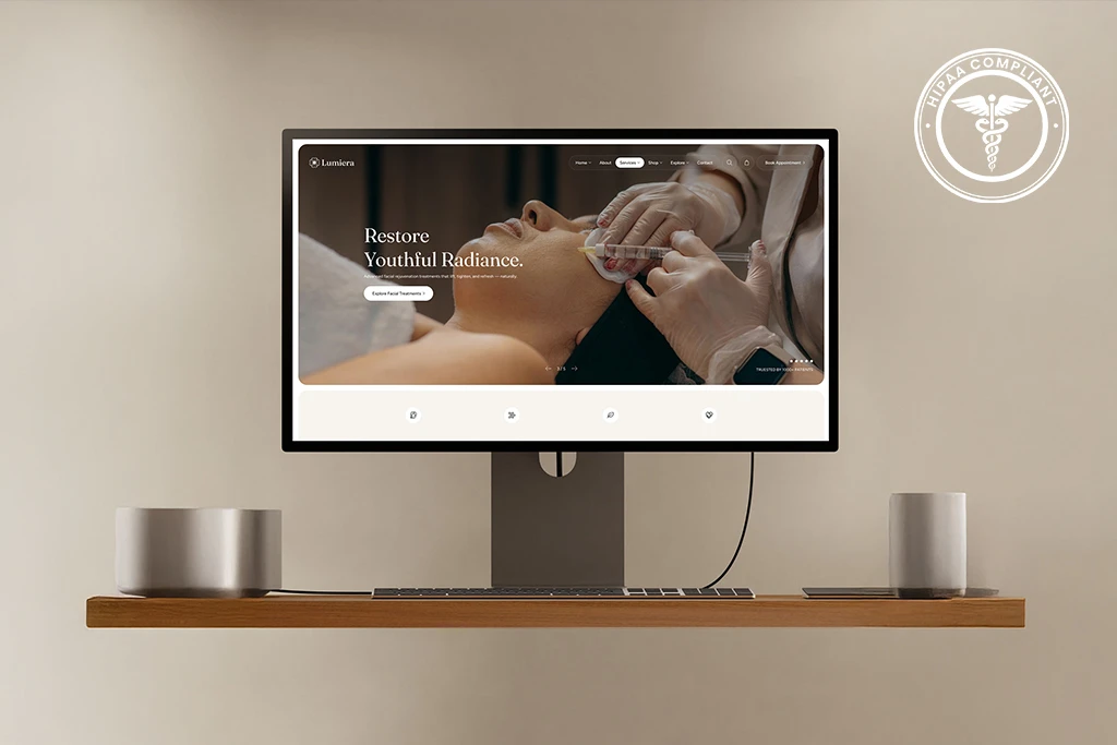 Responsive healthcare website interface presentation