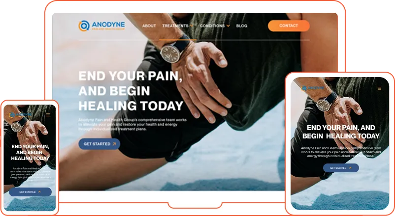 Responsive medical website displayed across devices
