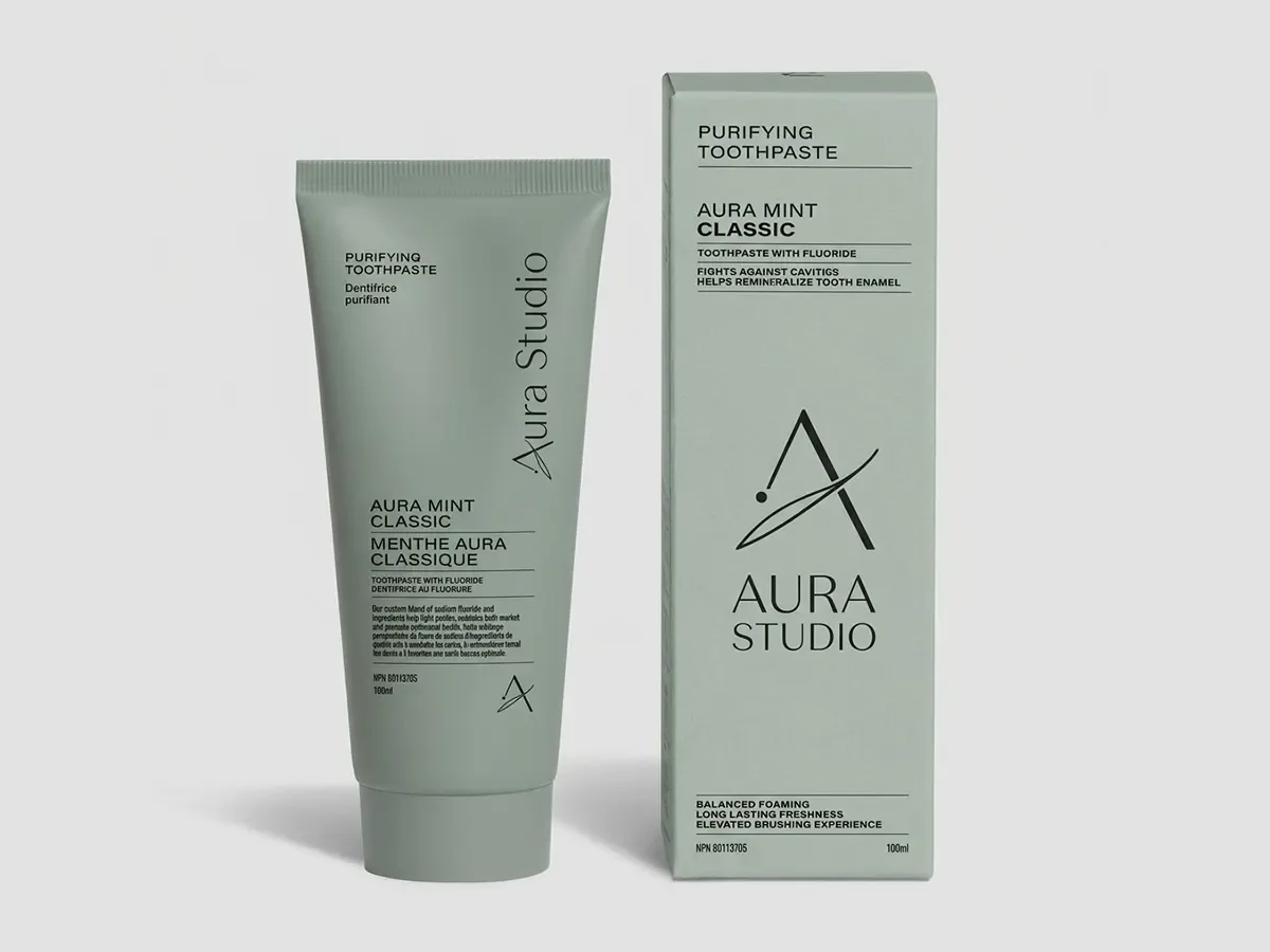 Aura Studio mint toothpaste packaging concept